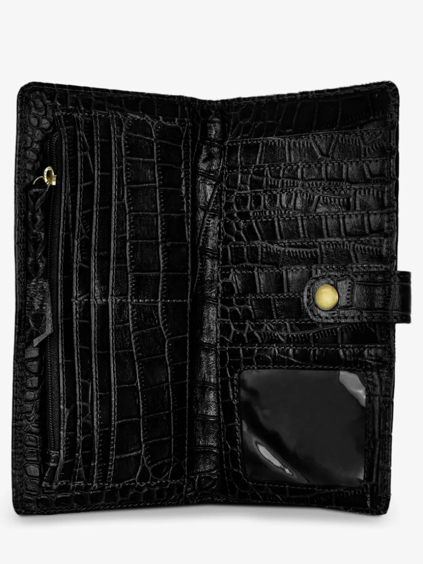 LePortefeuille Charlotte N°2 Alligator - Jet Black