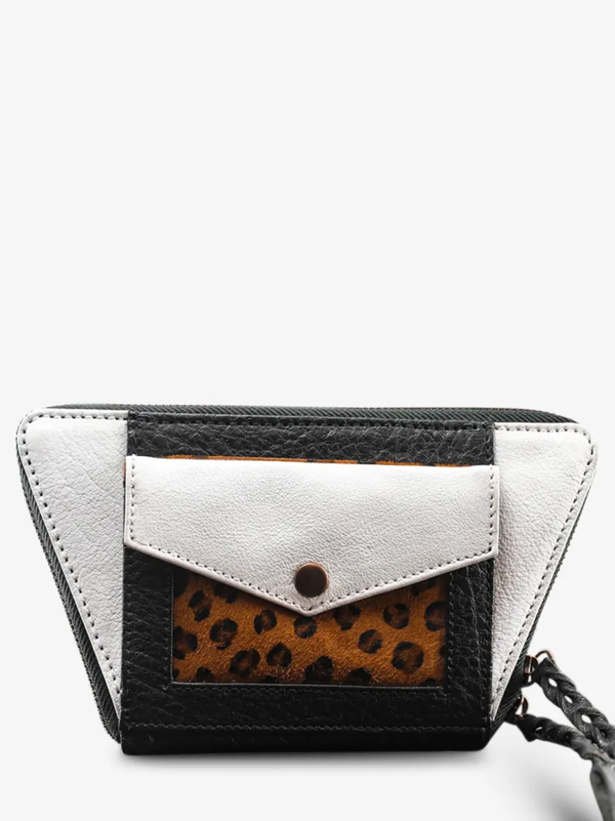LePortefeuille Emma Leopard - Black White
