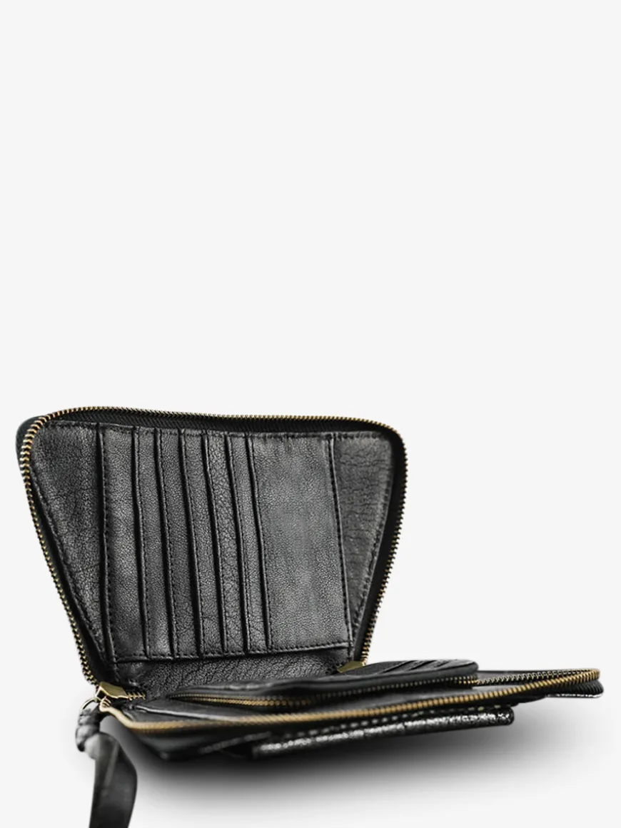 LePortefeuille Emma Python - Silver Black
