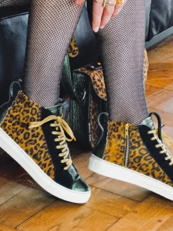 PM001 - Leopard Light Brown Metallic Khaki