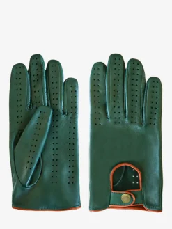 Racing Gloves Men - Dark Green / Light Brown