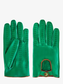 Racing Gloves Men - Green / Light Brown