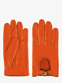Racing Gloves Men - Orange / Light Brown