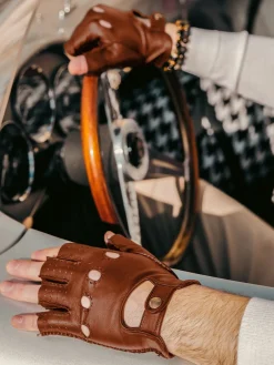 Racing Mittens Men - Light Brown