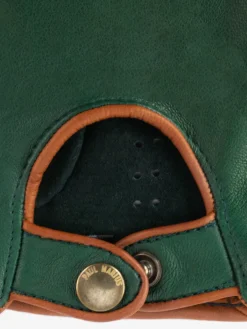 Racing Mittens Women - Dark Green / Light Brown