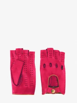 Racing Mittens Women - Fuchsia / Light Brown