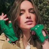 Racing Mittens Women - Green / Light Brown